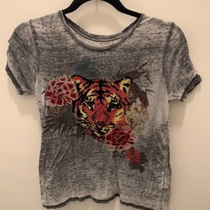 Lucky Brand Tiger Distressed Top